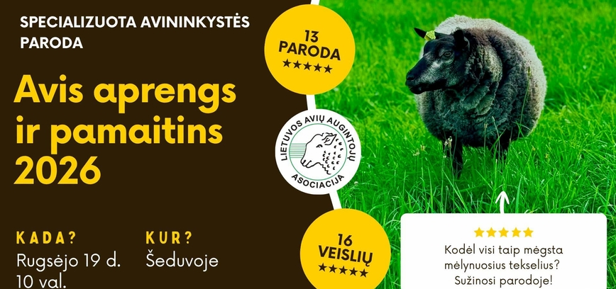 „AVIS APRENGS IR PAMAITINS 2026“
