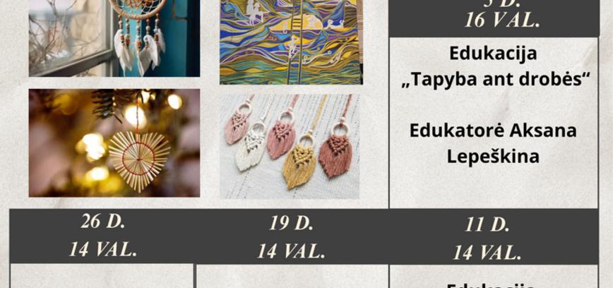 KŪRYBINĖS DIRBTUVĖS