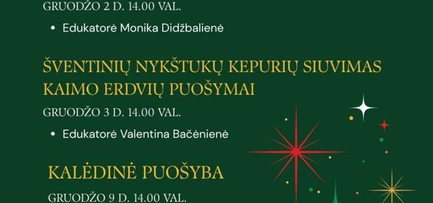 KŪRYBINĖS DIRBTUVĖS 