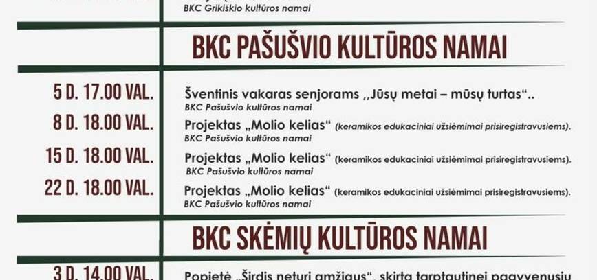 SPALIO MĖNESIO RENGINIAI