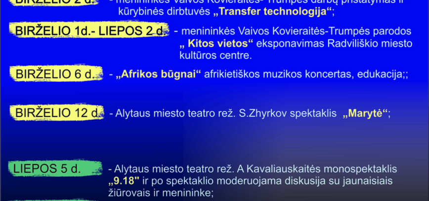 Jaunųjų menininkų reidas Radviliškyje