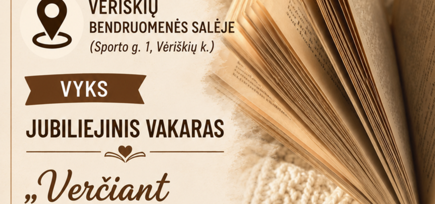 „VERČIANT LAIKO PUSLAPIUS: VĖRIŠKIŲ BIBLIOTEKAI – 70“