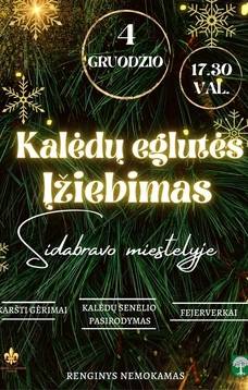 KALĖDŲ EGLUTĖS ĮŽIEBIMAS SIDABRAVO MIESTELYJE