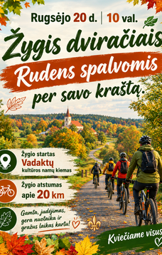 ŽYGIS DVIRAČIAIS „RUDENS SPALVOMIS PER SAVO KRAŠTĄ“