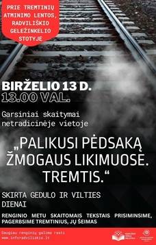 GARSINIAI SKAITYMAI NETRADICINĖJE VIETOJE „PALIKUSI PĖDSAKĄ ŽMOGAUS LIKIMUOSE“