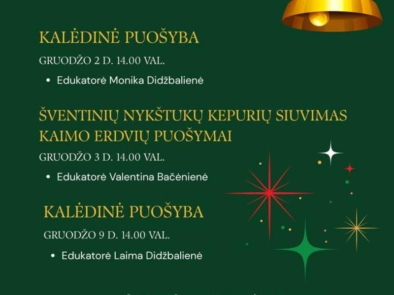 KŪRYBINĖS DIRBTUVĖS 