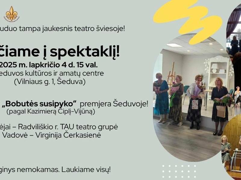 SPEKTAKLIO „BOBUTĖS SUSIPYKO“ PREMJERA